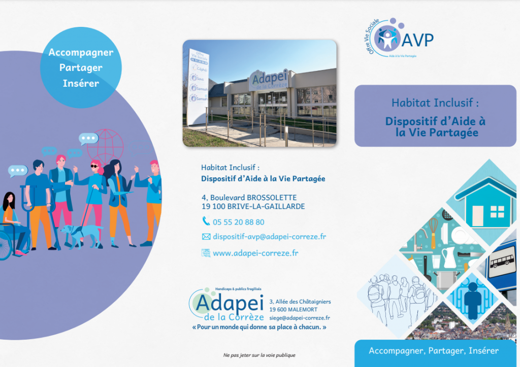 flyer de présentation du dispositif d'aide à la vie partagée.