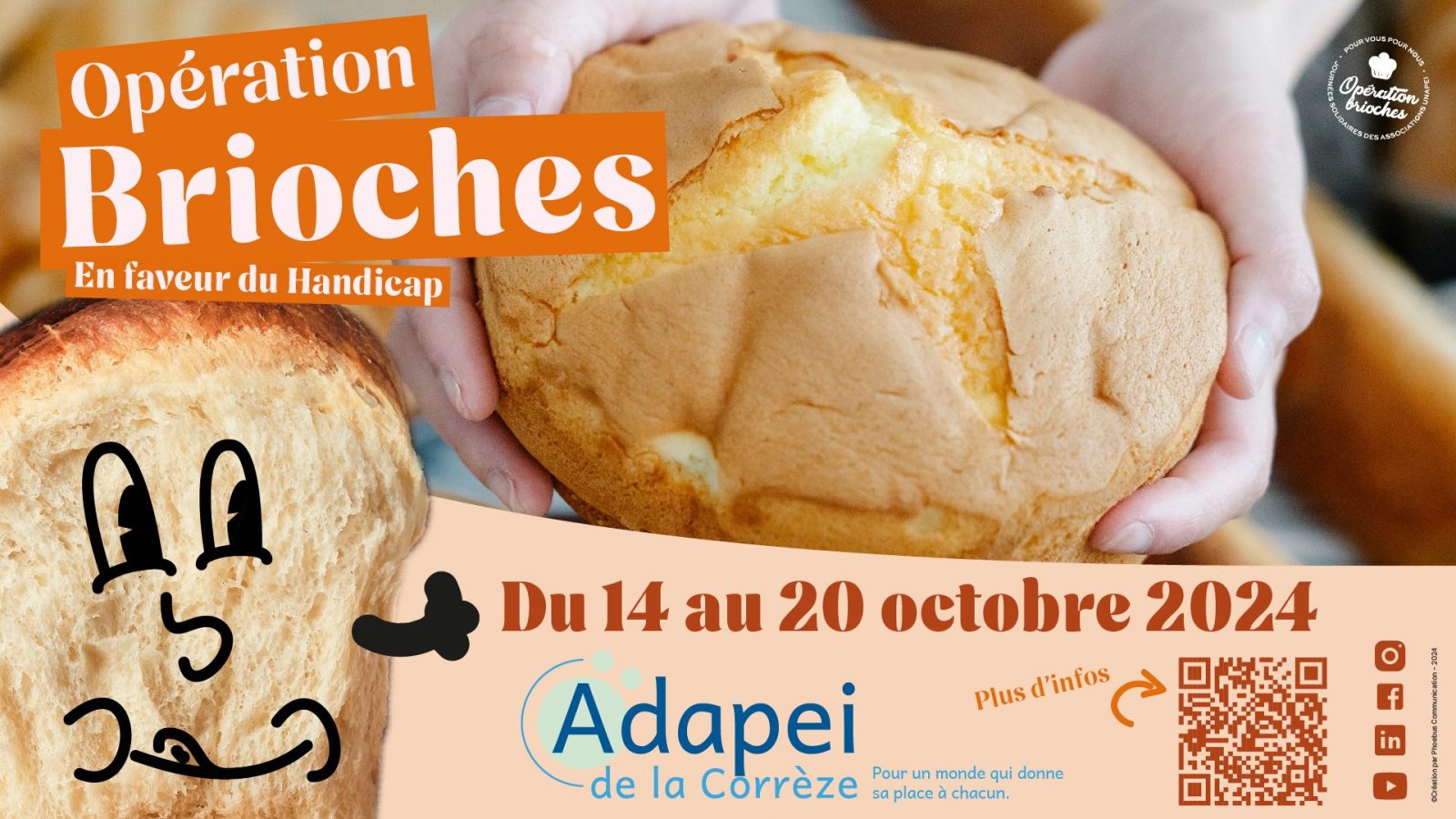 Bannière site de l'Opération Brioches de l'Adapei de la Corrèze 2024